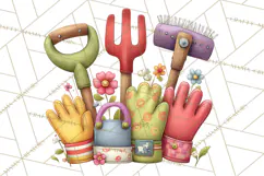 Farm Animals Gardening Clipart, Cute Farm Animal Garden PNG Product Image 5