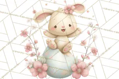 Easter Bunnies Clipart, Cute Cartoon Bunnies Png Product Image 4