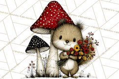Forest Friends Woodland Animals PNG Clipart Mushrooms Art Product Image 4