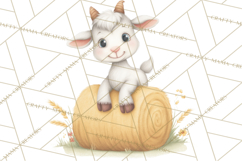 Farm Animals Clipart PNG, Cow Pig Sheep Horse Chicken Goat Product Image 4