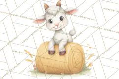 Farm Animals Clipart PNG, Cow Pig Sheep Horse Chicken Goat Product Image 4