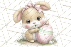Easter Bunnies Clipart, Cute Cartoon Bunnies Png Product Image 3