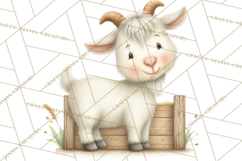 Farm Animals Clipart PNG, Cow Pig Sheep Horse Chicken Goat Product Image 5