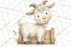 Farm Animals Clipart PNG, Cow Pig Sheep Horse Chicken Goat Product Image 5