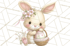 Easter Bunnies Clipart, Cute Cartoon Bunnies Png Product Image 5