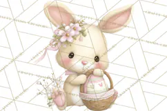Easter Bunnies Clipart, Cute Cartoon Bunnies Png Product Image 5