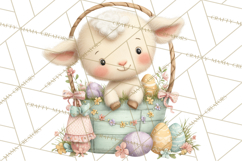 Easter Farm Animals Clipart PNG, Farm Animals Easter Eggs Product Image 2