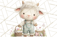 Easter Farm Animals Clipart PNG, Farm Animals Easter Eggs Product Image 3