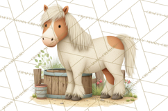 Farm Animals Clipart PNG, Cow Pig Sheep Horse Chicken Goat Product Image 3