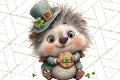Lucky Animals Clipart, St. Patrick’s Day PNG, Cute Shamrock Product Image 4