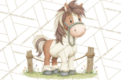 Farm Animals Clipart PNG, Cow Pig Sheep Horse Chicken Goat Product Image 4