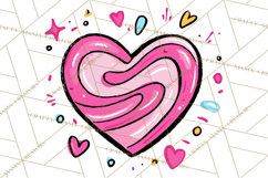 Bubblegum Pop Valentine Clipart PNG Hearts Candy Cupcakes Product Image 5
