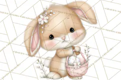 Easter Bunnies Clipart, Cute Cartoon Bunnies Png Product Image 5