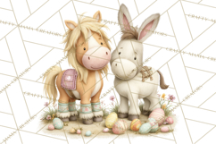 Easter Farm Animals Clipart PNG, Farm Animals Easter Eggs Product Image 2
