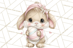 Easter Bunnies Clipart, Cute Cartoon Bunnies Png Product Image 2