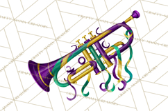 Jazz &amp; Brass Mardi Gras Clipart, Carnival Music PNG Product Image 2