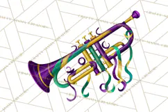 Jazz & Brass Mardi Gras Clipart, Carnival Music PNG Product Image 2