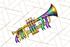 Jazz &amp; Brass Mardi Gras Clipart, Carnival Music PNG Product Image 3