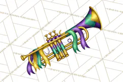 Jazz & Brass Mardi Gras Clipart, Carnival Music PNG Product Image 3