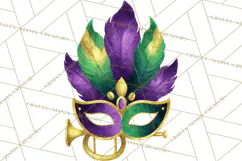 Jazz & Brass Mardi Gras Clipart, Carnival Music PNG Product Image 5