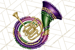 Jazz &amp; Brass Mardi Gras Clipart, Carnival Music PNG Product Image 3