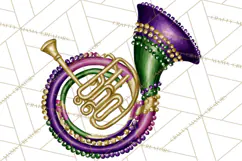 Jazz & Brass Mardi Gras Clipart, Carnival Music PNG Product Image 3