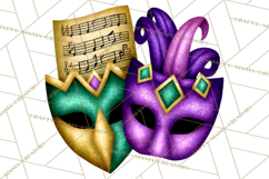 Jazz &amp; Brass Mardi Gras Clipart, Carnival Music PNG Product Image 5