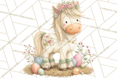 Easter Farm Animals Clipart PNG, Farm Animals Easter Eggs Product Image 4