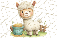 Farm Animals Clipart PNG, Cow Pig Sheep Horse Chicken Goat Product Image 4
