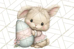 Easter Bunnies Clipart, Cute Cartoon Bunnies Png Product Image 4