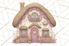 Heart Homes Valentine Clipart, Cozy Cottage PNG Product Image 4