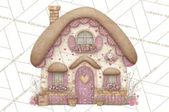 Heart Homes Valentine Clipart, Cozy Cottage PNG Product Image 4