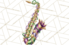 Jazz &amp; Brass Mardi Gras Clipart, Carnival Music PNG Product Image 3
