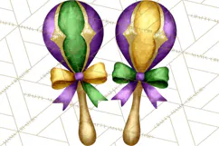 Jazz & Brass Mardi Gras Clipart, Carnival Music PNG Product Image 5
