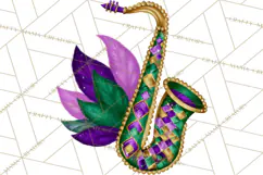 Jazz & Brass Mardi Gras Clipart, Carnival Music PNG Product Image 3