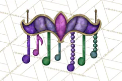 Jazz & Brass Mardi Gras Clipart, Carnival Music PNG Product Image 5