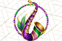 Jazz &amp; Brass Mardi Gras Clipart, Carnival Music PNG Product Image 3