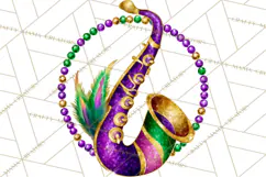 Jazz & Brass Mardi Gras Clipart, Carnival Music PNG Product Image 3