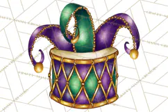 Jazz & Brass Mardi Gras Clipart, Carnival Music PNG Product Image 3