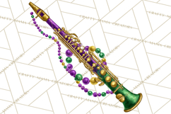 Jazz &amp; Brass Mardi Gras Clipart, Carnival Music PNG Product Image 2