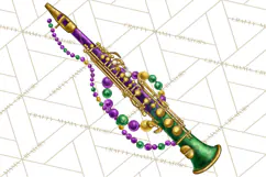 Jazz & Brass Mardi Gras Clipart, Carnival Music PNG Product Image 2