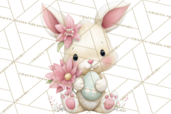 Easter Bunnies Clipart, Cute Cartoon Bunnies Png Product Image 2