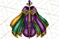 Jazz & Brass Mardi Gras Clipart, Carnival Music PNG Product Image 4
