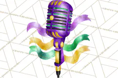 Jazz & Brass Mardi Gras Clipart, Carnival Music PNG Product Image 2