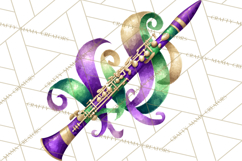 Jazz &amp; Brass Mardi Gras Clipart, Carnival Music PNG Product Image 4