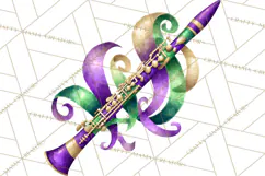 Jazz & Brass Mardi Gras Clipart, Carnival Music PNG Product Image 4