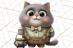 Lucky Animals Clipart, St. Patrick’s Day PNG, Cute Shamrock Product Image 4