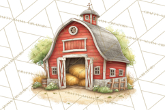 Farm Animals Clipart PNG, Cow Pig Sheep Horse Chicken Goat Product Image 4
