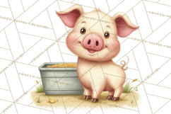 Farm Animals Clipart PNG, Cow Pig Sheep Horse Chicken Goat Product Image 3