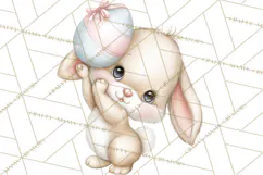 Easter Bunnies Clipart, Cute Cartoon Bunnies Png Product Image 3